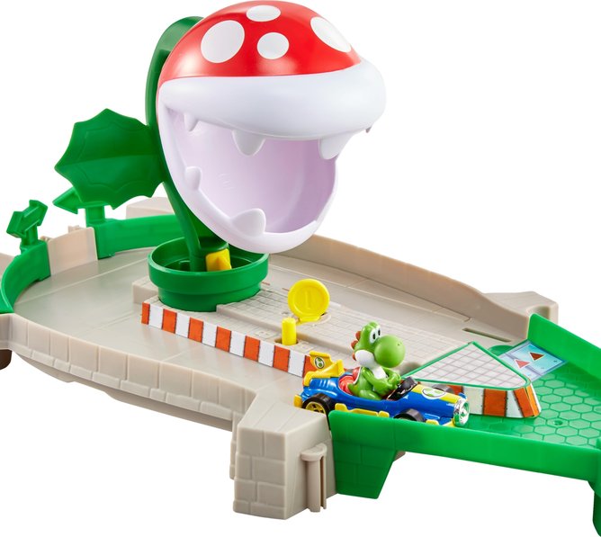 Hot Wheels Mario Kart Piranha Plant Slide Track Set.