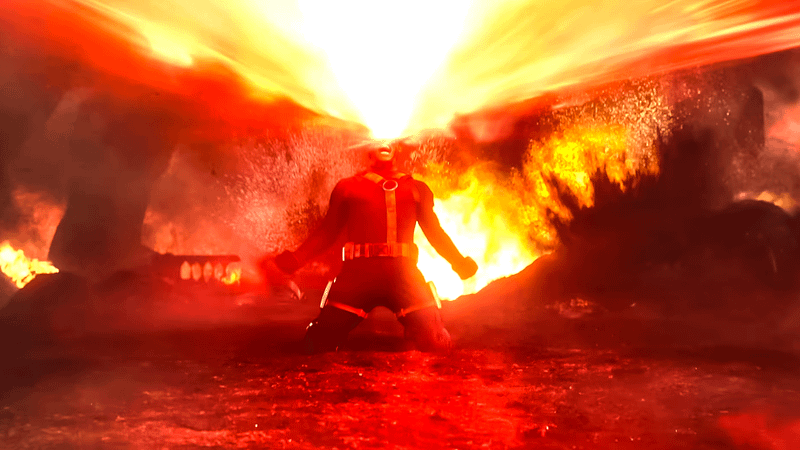 Cyclops using his optic blast in Avengers: Doomsday.