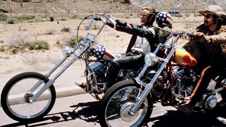 Wyatt and Billy riding their bikes in "Easy Rider"