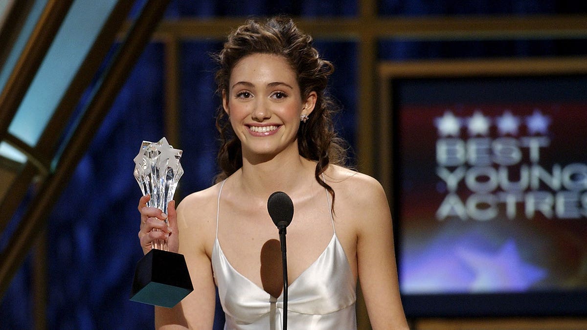 Emmy Rossum accepts the Best Young Actress Award "The Phantom of the Opera"