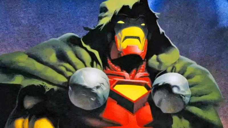 Emperor Stark wearing Doom's cloak in Marvel Comics.