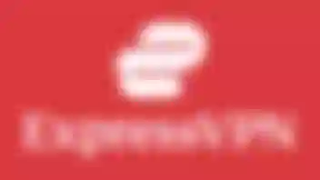 ExpressVPN logo in white on a red background.