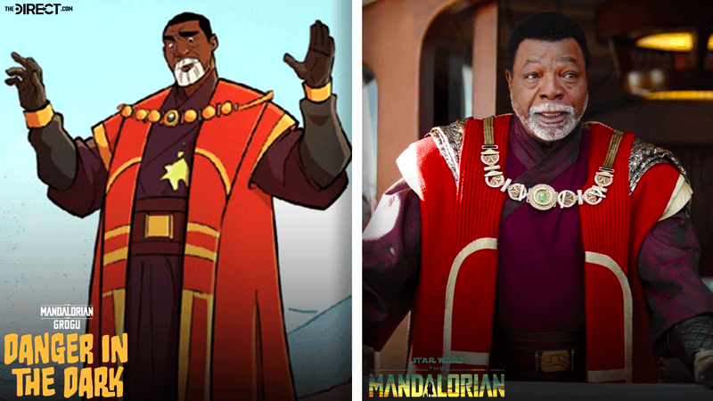 Greef Karga in Mandalorian & Grogu prequel comic vs. Disney+ show.