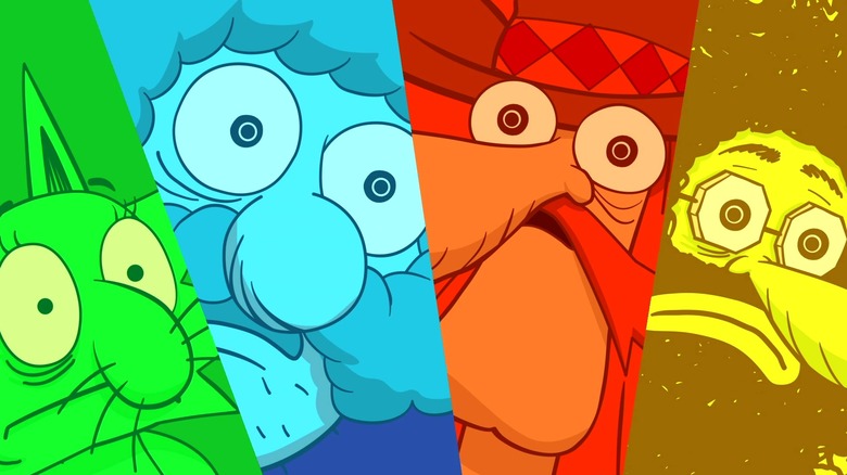Kitty, Fat Freddy Freakowtski, Phinea Phreakers, and Freewheelin' Franklin Freek all freakin out in The Freak Brothers