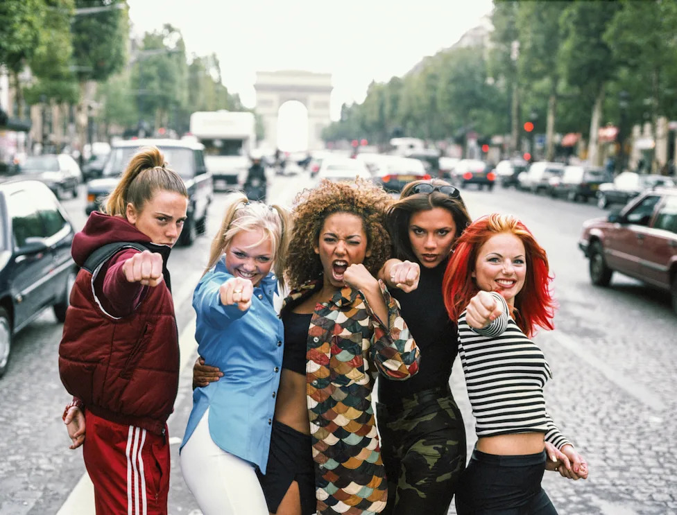 Pop group The Spice Girls posing in Paris in September 1996.
