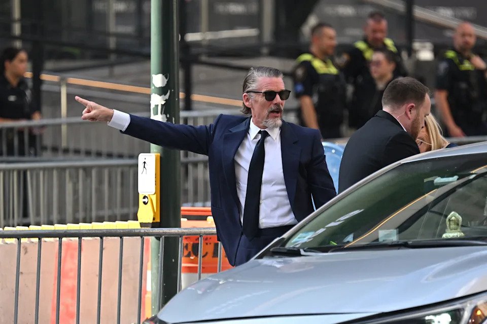 Ethan Hawke arrives at Madison Square Garden on July 3, 2026 in New York City. (Roy Rochlin/Getty Images)