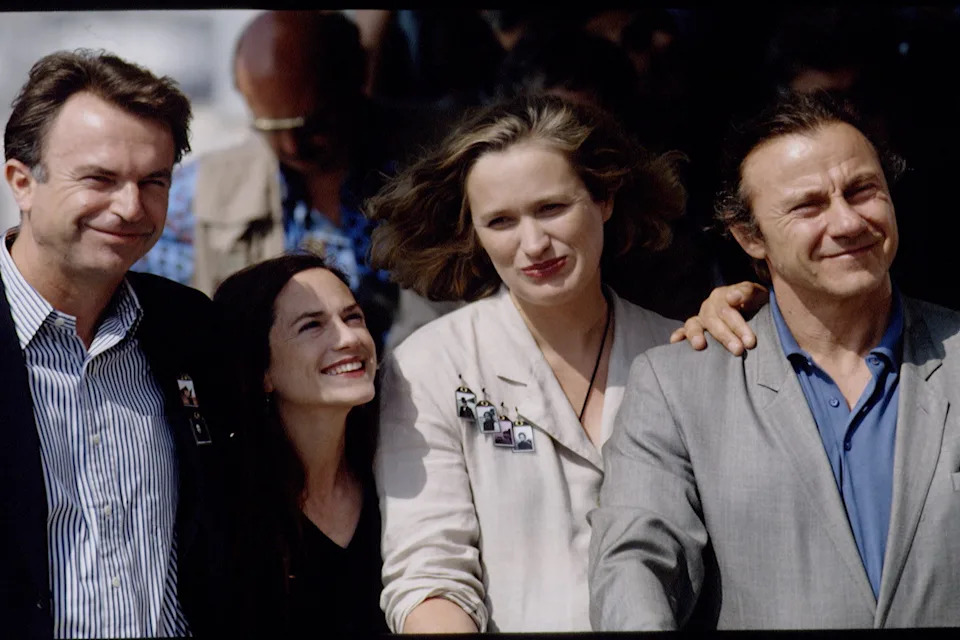 Harvey Keitel, Holly Hunter, director Jane Campion and Sam Neill at the 1993 Cannes Film Festival