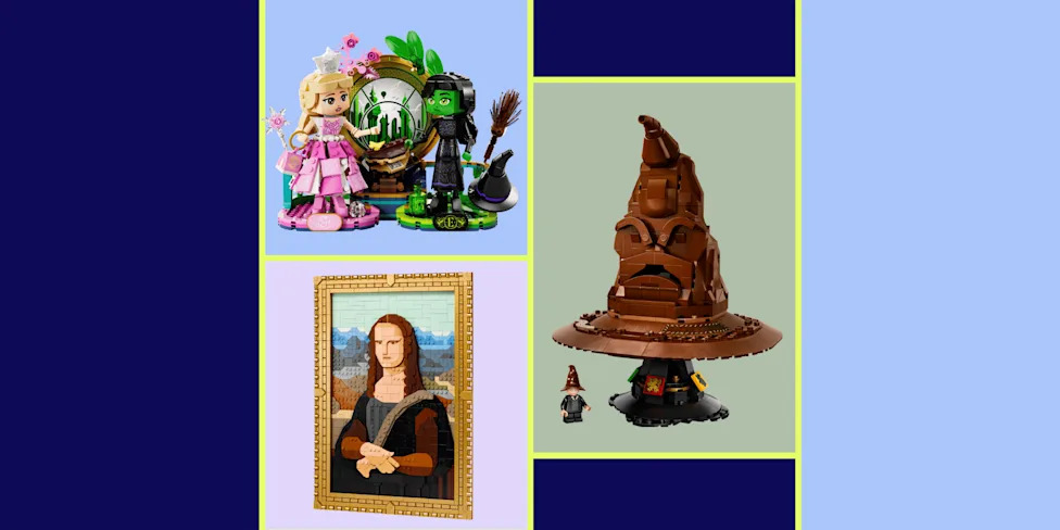 LEGO sets featuring characters and iconic scenes inspired by witchcraft and famous artwork.