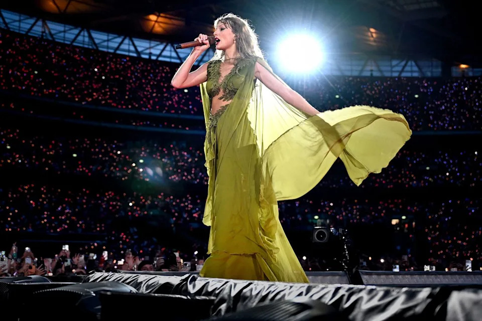 Taylor Swift performs onstage at Wembley Stadium in London in August 2024Credit: Gareth Cattermole/TAS24/Getty