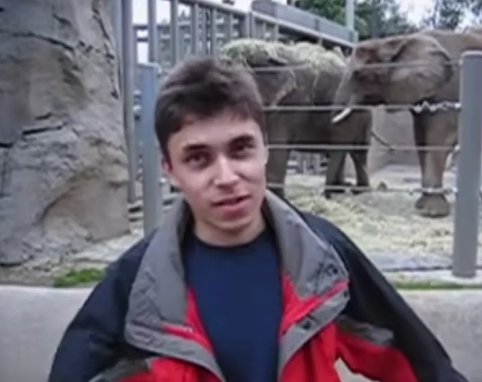 Jawed Karim in "Me at the zoo" YouTube video