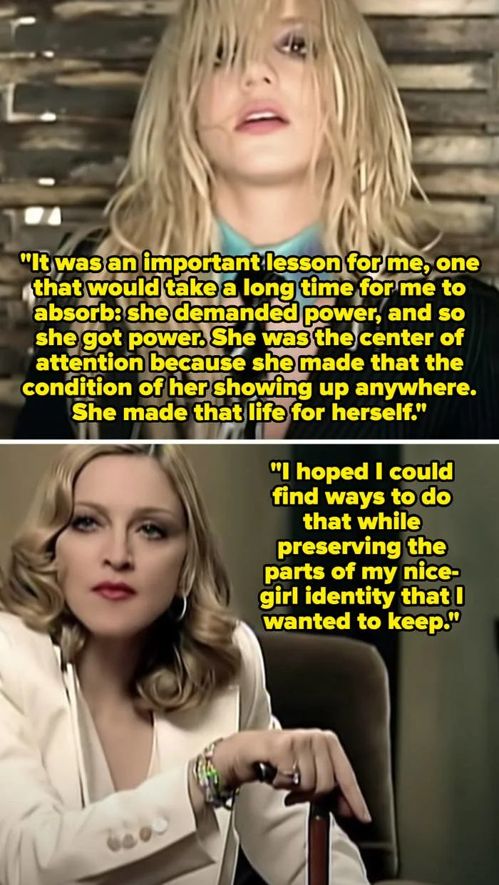 Britney Spears and Madonna in their "Me Against the Music" music video