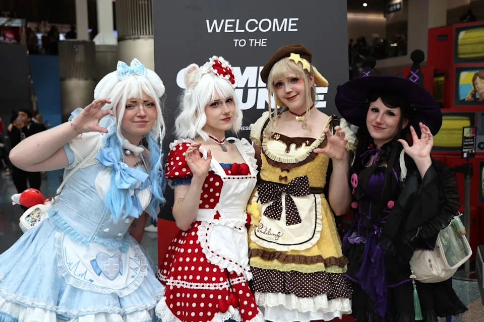 A group of girls smile as Anime Expo 2026 kicked off on Thursday ZUMAPRESS.com