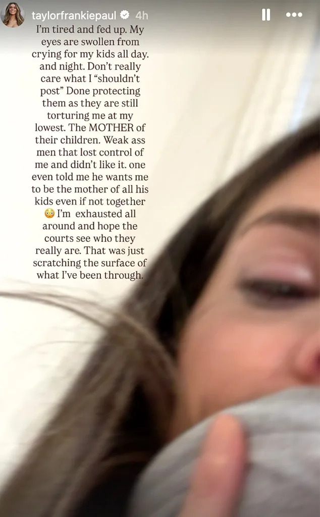 Taylor Frankie Paul, Instagram Stories