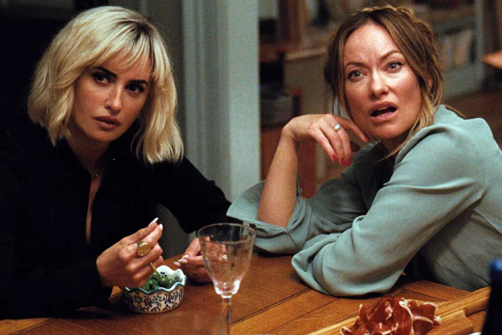Olivia Wilde recalls Penelope Cruz improvising their kiss in “The Invite”