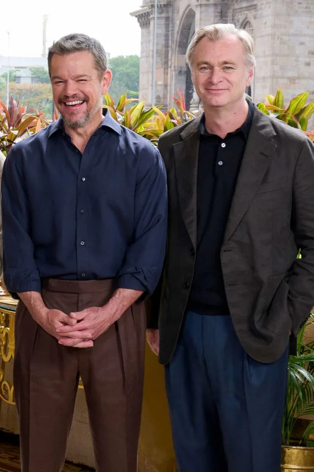 Matt Damon and Christopher Nolan attend 'The Odyssey' photocall on July 11Credit: Aalok Soni/Getty