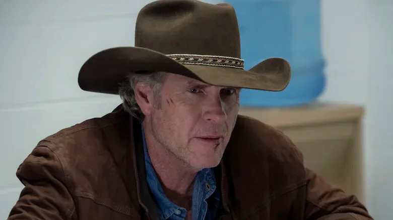 A scraped up Walt Longmire on Longmire (2012-2017)