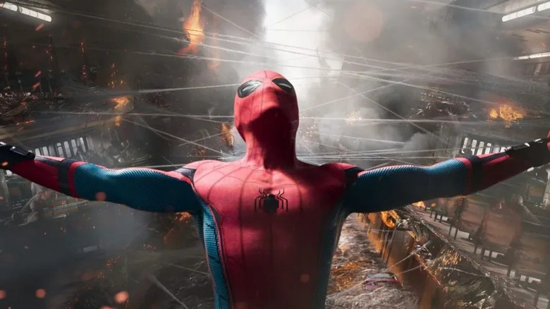 Spider-Man holding the Staten Island Ferry together in "Spider-Man: Homecoming"