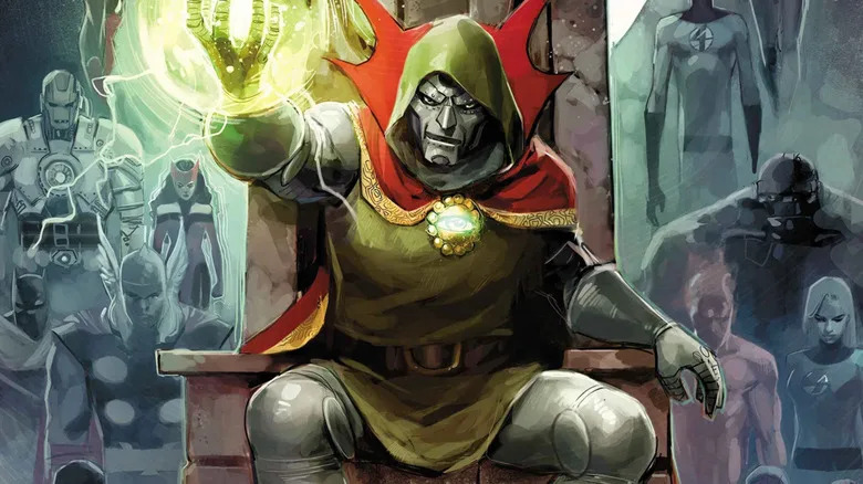 Doctor Doom on his throne in One World Under Doom #1