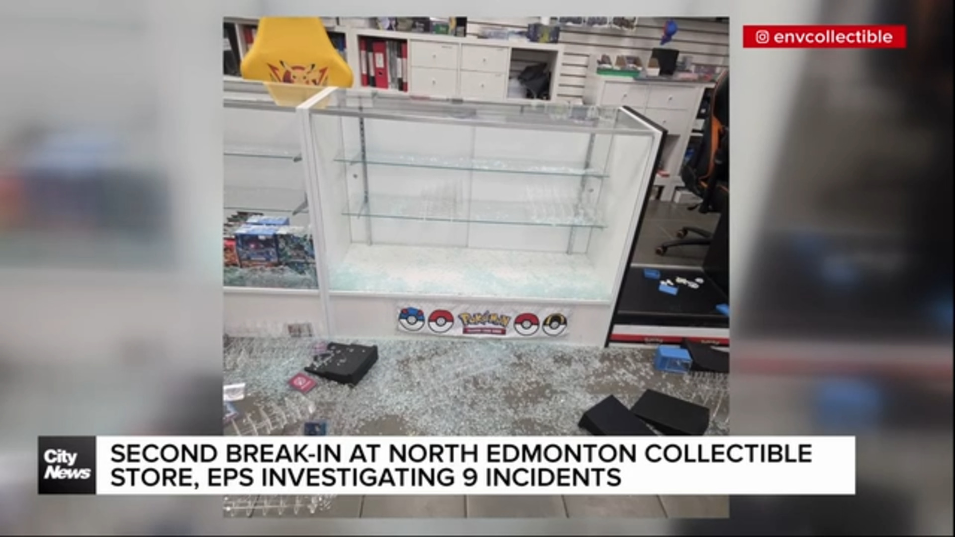 Second break-in at North Edmonton collectible store