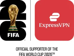 ExpressVPN app logo next to FIFA World Cup logo