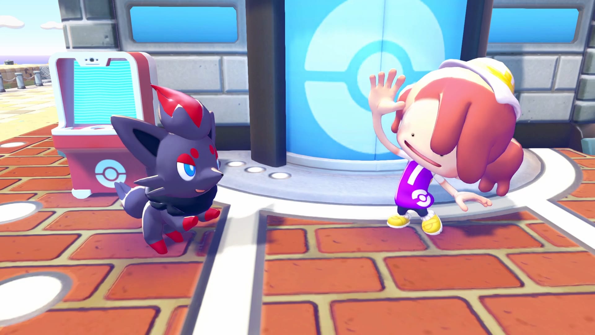 During the event, you can talk to Zorua in front of the Pokémon Center to participate in the hide-and-sneak contest.
