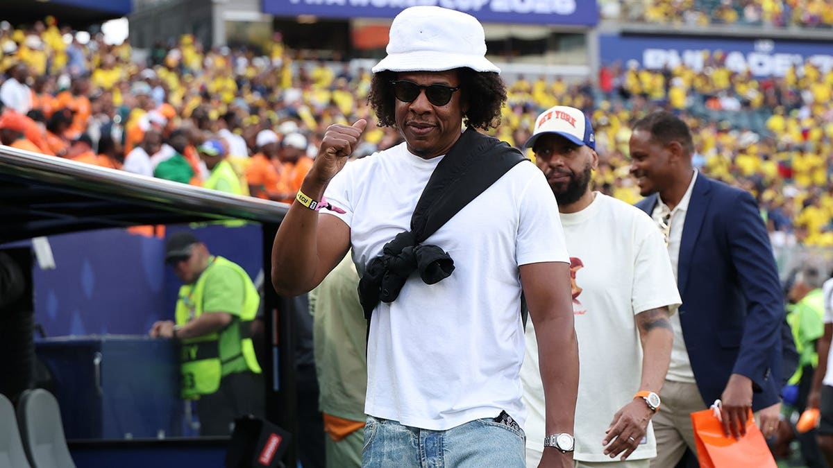 Jay-Z at the world cup match between Cote D'Ivoire and Ecuador in June 2026.