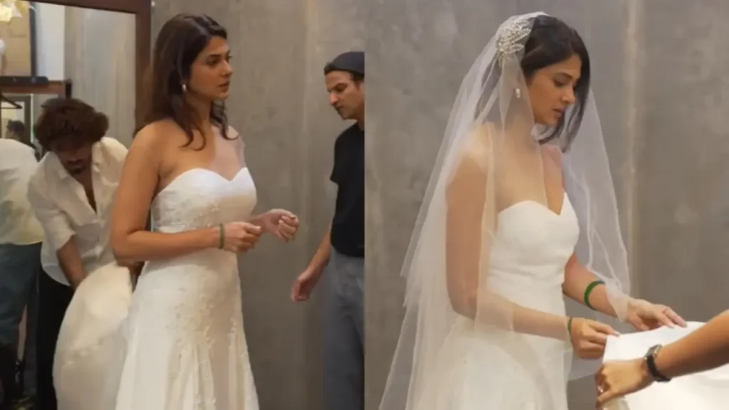 Jennifer Winget tries on her bridal gown in viral videos amid wedding rumours Jennifer Winget tries on her bridal gown in viral videos amid wedding rumours