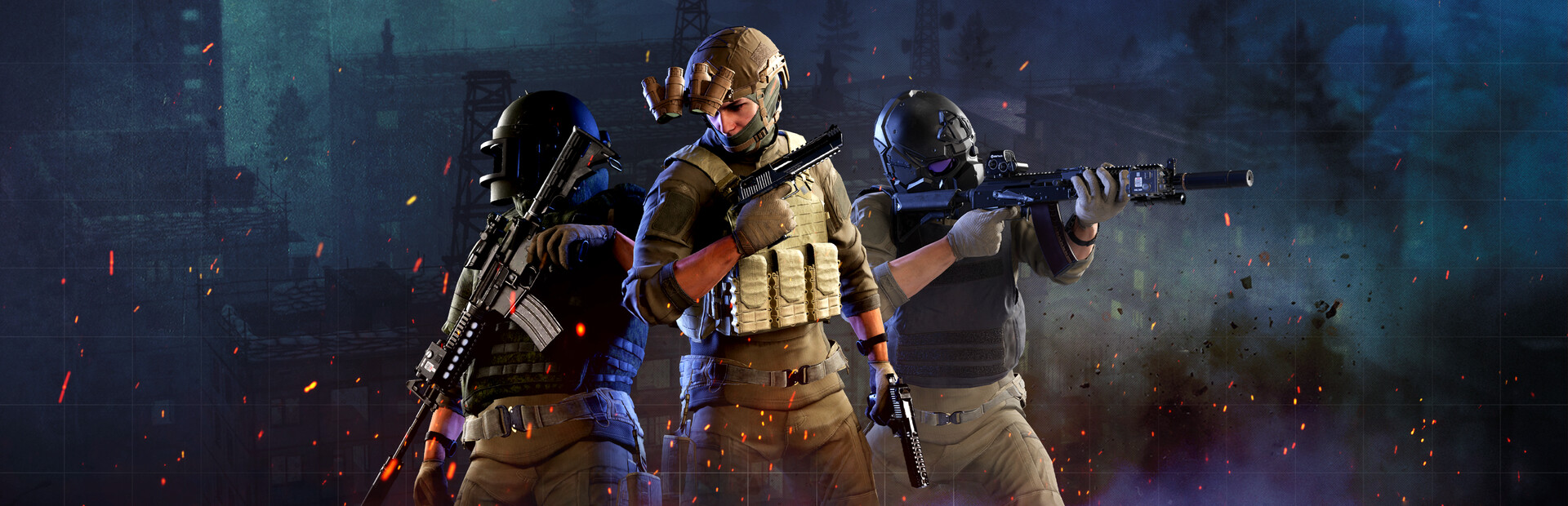 Ghosts of Tabor key art showing an armed extraction shooter operator in a post-apocalyptic setting