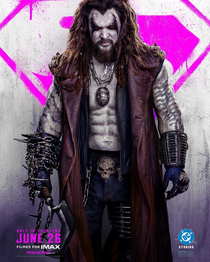 Jason Momoa as Lobo in Supergirl movie.