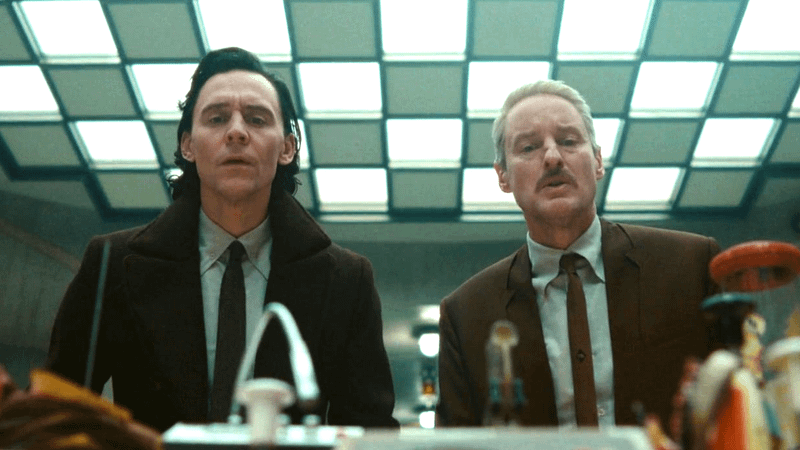 Tom Hiddleston as Loki and Owen Wilson as Mobius.