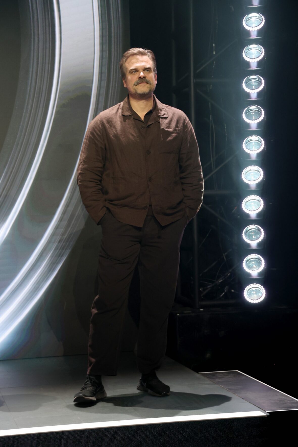 David Harbour on stage during Marvel's panel at Comic-Con