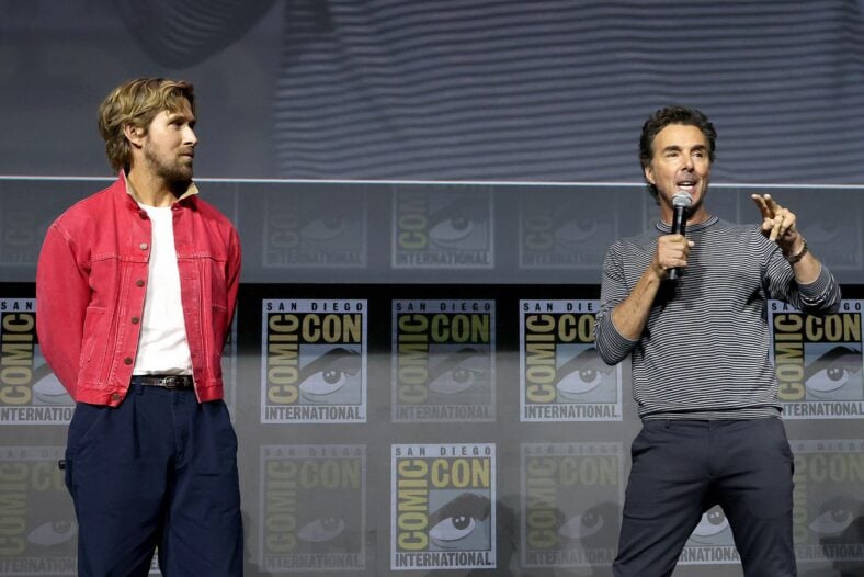 Ryan Gosling and Shawn Levy on stage at Comic-Con
