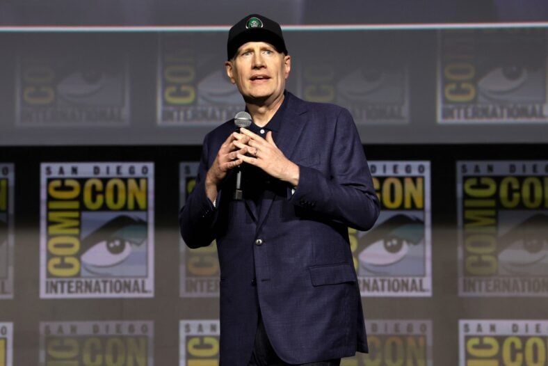 Marvel boss Kevin Feige on stage at Comic-Con