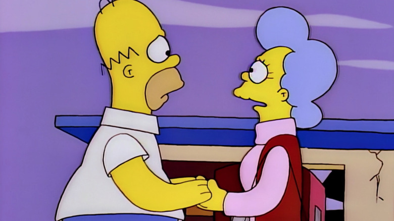 Homer says goodbye to Mona in "Mother Simpson"