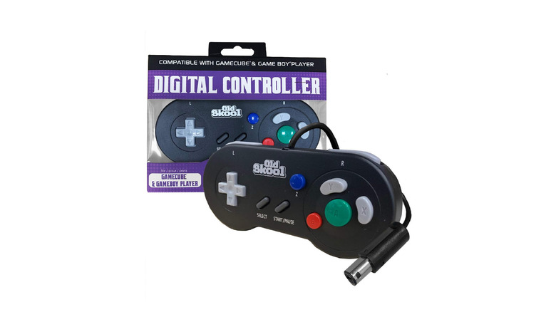 Old Skool Digital Gamecube Controller with packaging on white background