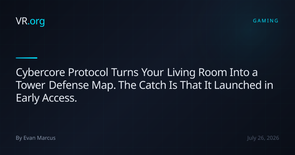 Cybercore Protocol Turns Your Living Room Into a Tower Defense Map. The Catch Is That It Launched in Early Access. Cybercore Protocol Turns Your Living Room Into a Tower Defense Map. The Catch Is That It Launched in Early Access.