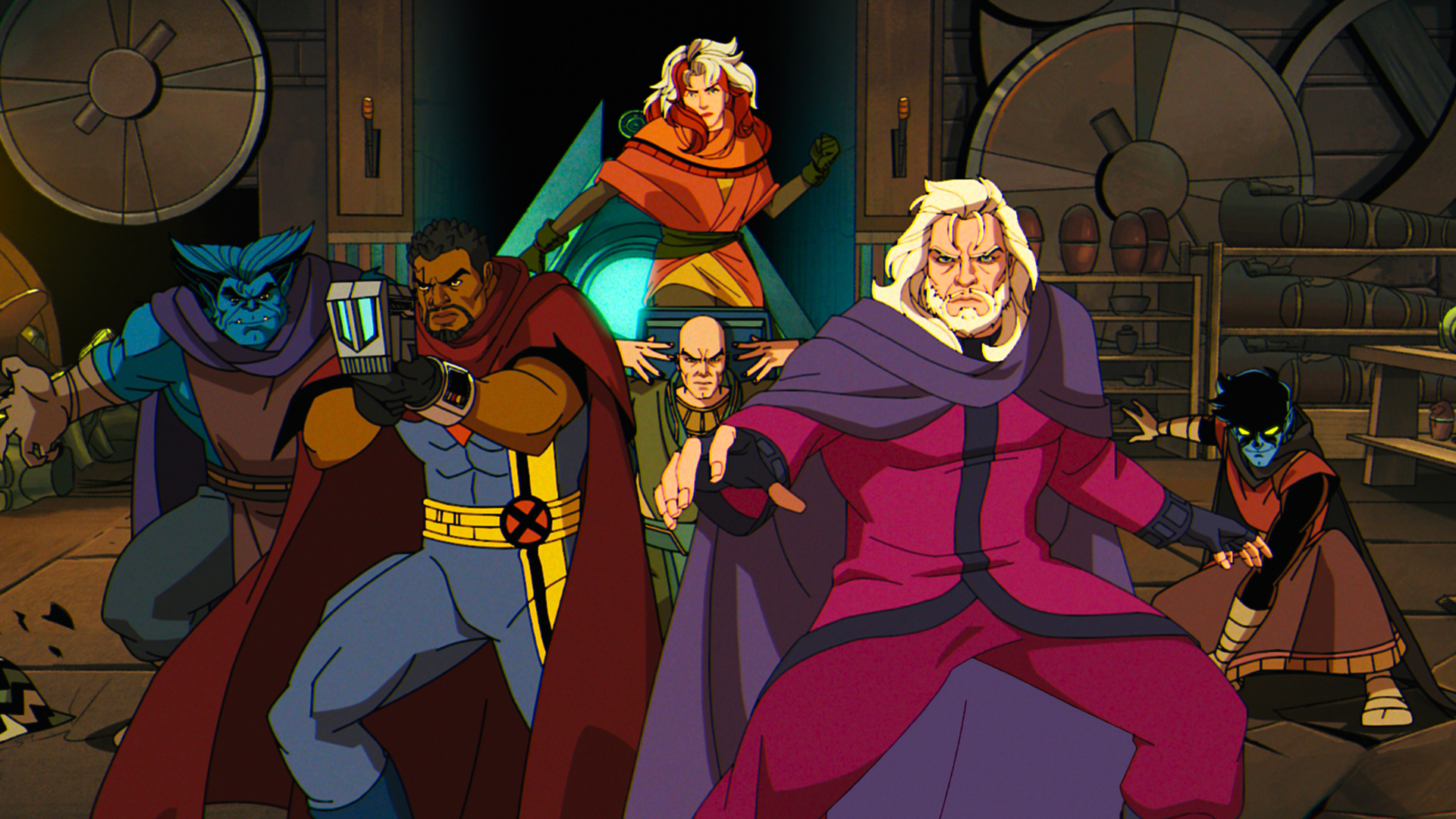 This image features the mutant team from the animated series X-Men ’97