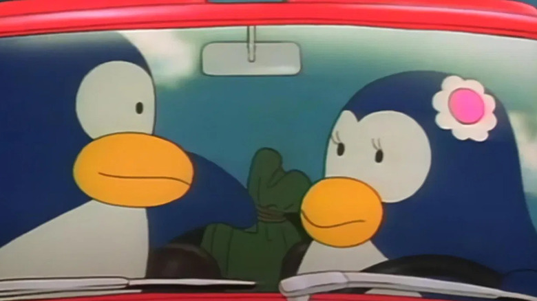 Mike making his move on Jill in Penguin's Memory: A Tale of Happiness (1985)