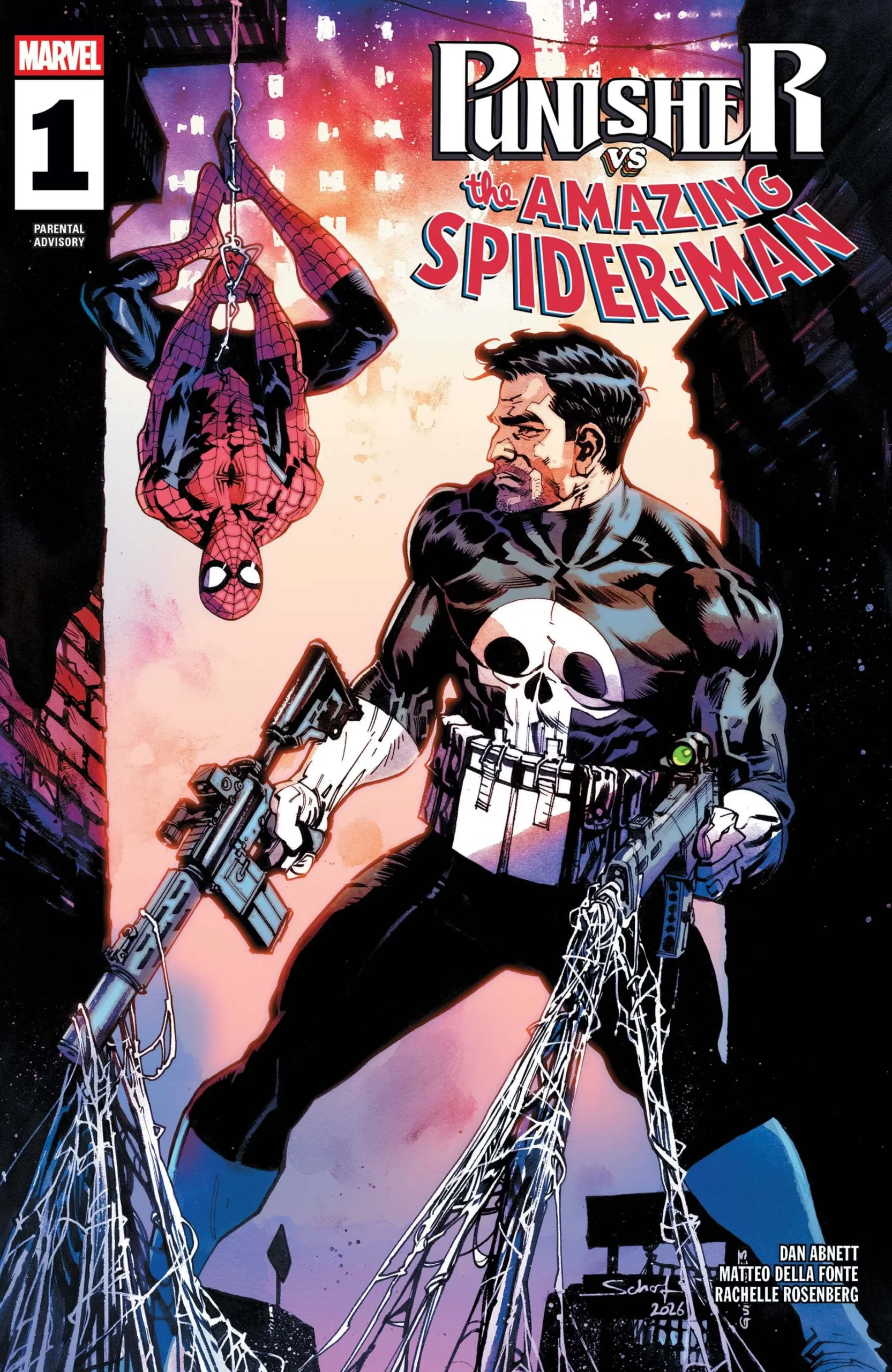 PUNISHER VS. SPIDER-MAN (2026) #1 cover by Jonas Scharf