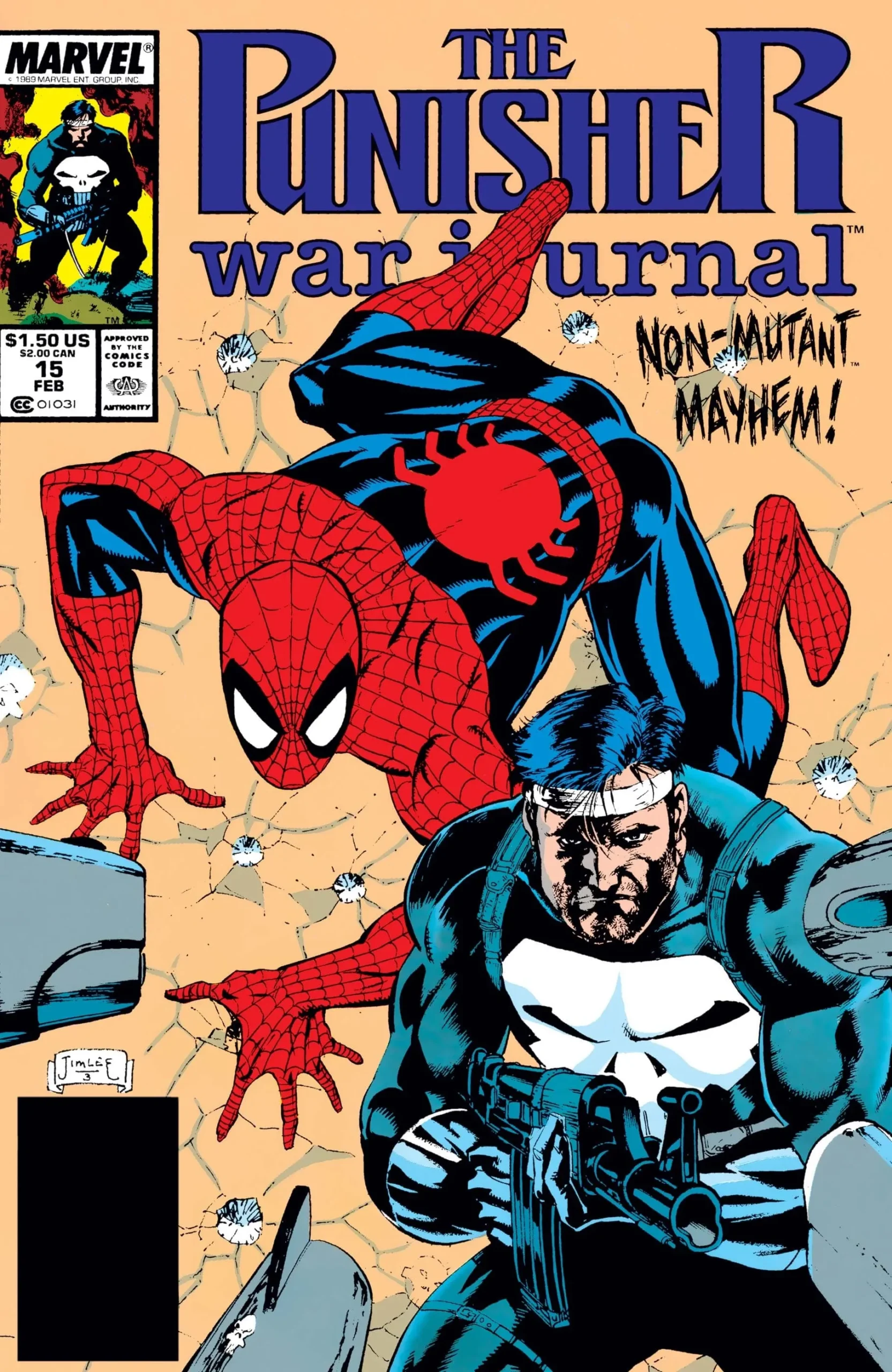 PUNISHER WAR JOURNAL (1988) #15 cover by Jim Lee