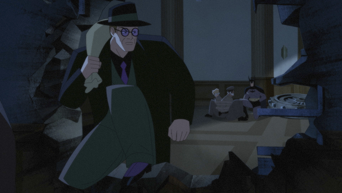 The Riddler mid-heist in season 2 of Prime Video's "Batman: Caped Crusader"