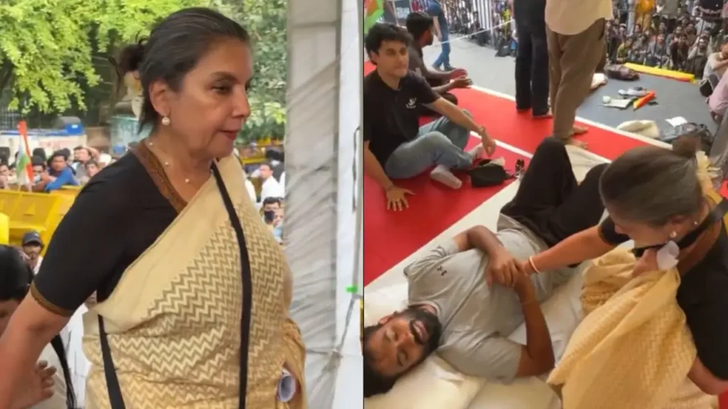 Watch: Shabana Azmi visits Jantar Mantar, extends support to NEET protesters Watch: Shabana Azmi visits Jantar Mantar, extends support to NEET protesters