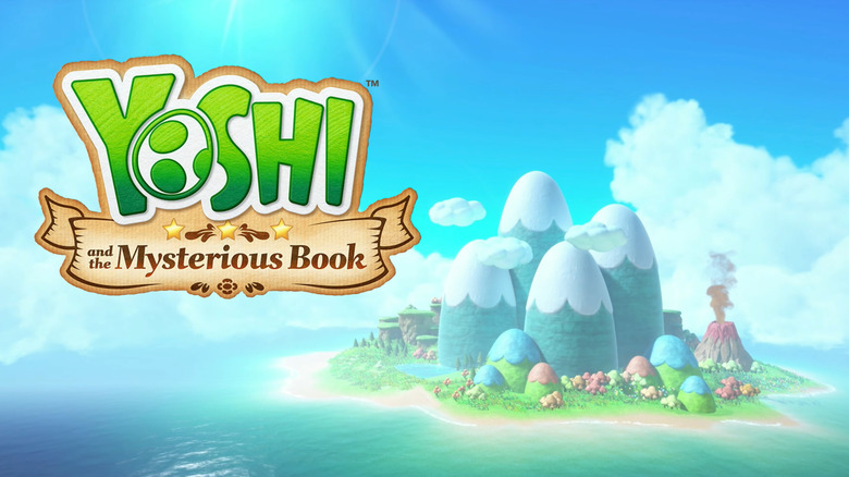 Yoshi and the Mysterious Book title screen, before button prompt