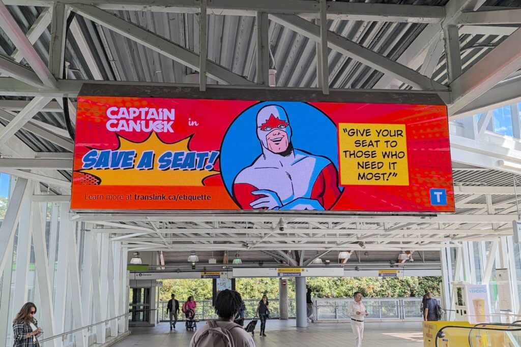Captain Canuck boards TransLink with lessons in good public transit etiquette | Daily Hive Captain Canuck boards TransLink with lessons in good public transit etiquette | Daily Hive
