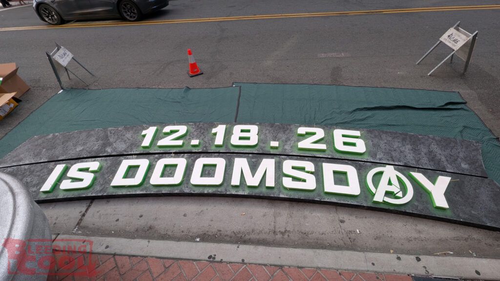 Putting Up The Avengers: Doomsday Gaslamp Sign For San Diego Comic Putting Up The Avengers: Doomsday Gaslamp Sign For San Diego Comic