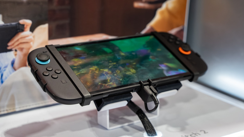 A Nintendo Switch 2 console being showcased