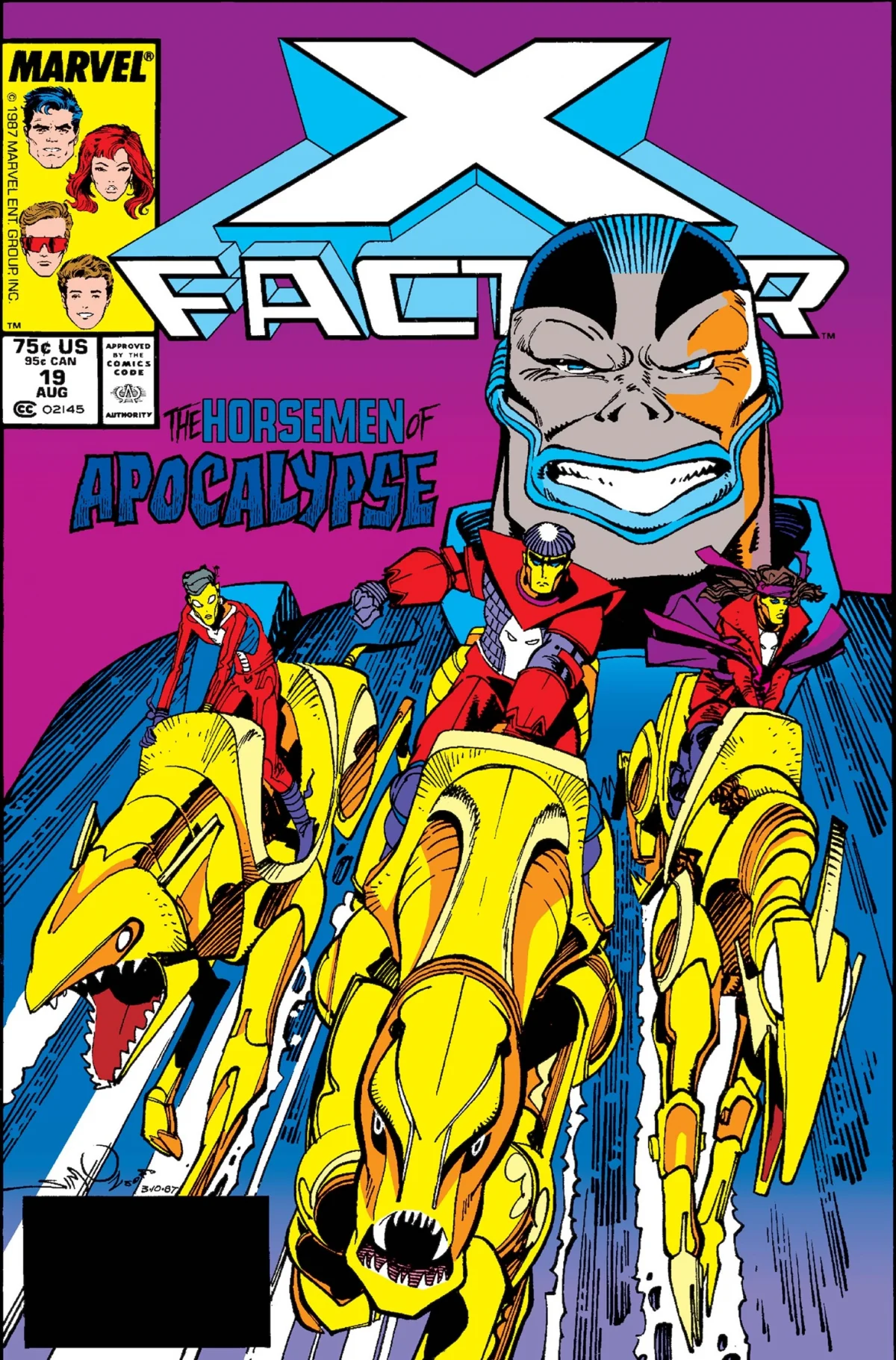 The cover of X-Factor featuring the Horsemen of Apocalypse.