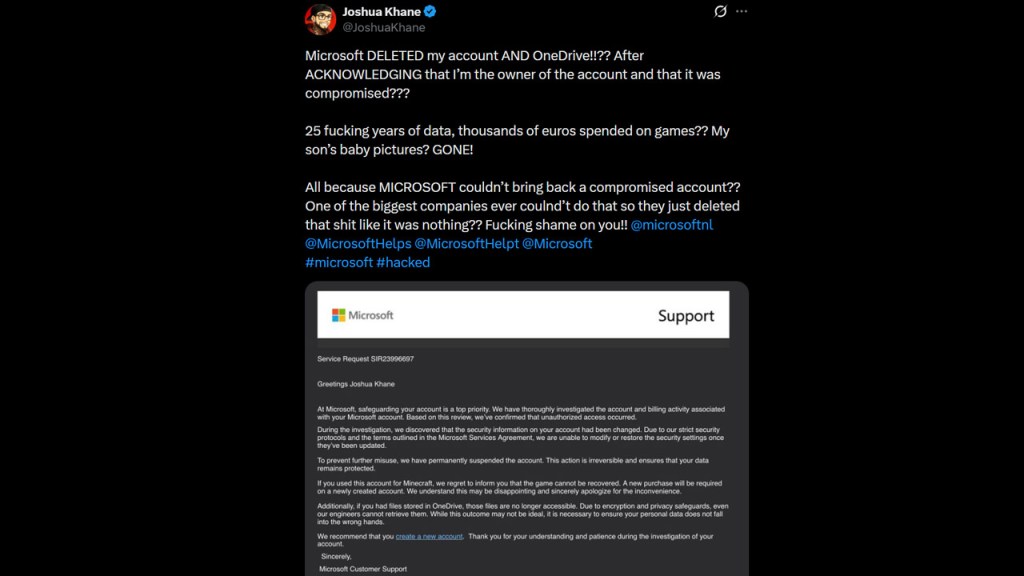 Xbox Player Account Deleted