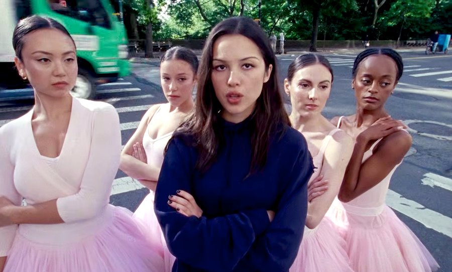 Screenshot from Olivia Rodrigo's music video "stupid song"