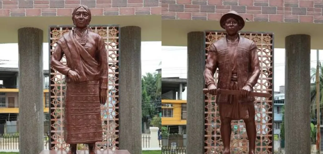 statues of Freedom fighters Lalnu Ropuiliani from Mizoram and Moje Riba of Arunachal Pradesh